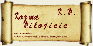 Kozma Milojičić vizit kartica